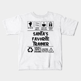 Santa's Favorite Trainer Santa Claus Kids T-Shirt